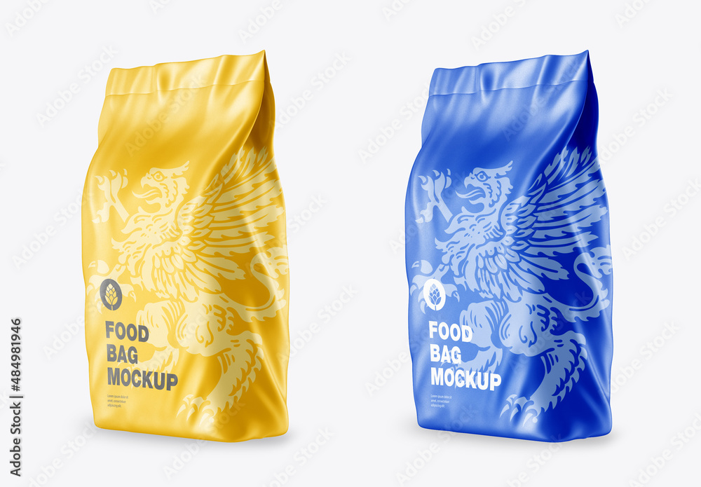 Plastic Food Bag Mockup Stock Template | Adobe Stock