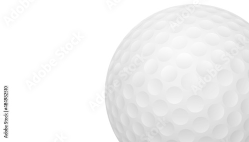 Golf ball isolated on white background, full depth of field, clipping path. Traditional white golf ball for sport.