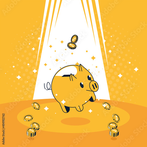 education loans piggy and coins
