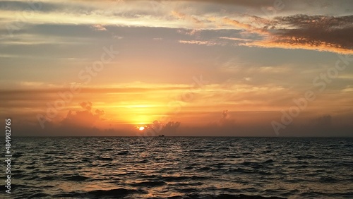 Amazing sunrise at Long Bay, Providenciales, Turks and Caicos Islands. photo