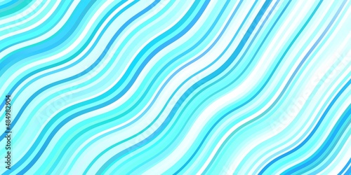 Light Blue, Green vector background with curved lines. Colorful illustration in abstract style with bent lines. Pattern for websites, landing pages. © Guskova