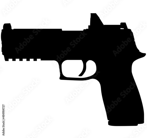 P320 RXP Full-Size 9 mm handgun, pistols for police and army, special forces. Realistic silhouette