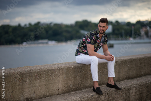 Obraz na płótnie Mateusz Komorowski Gdynia nad morzem spacer pokaz mody fashion w salonie