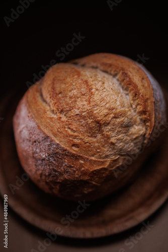 Round bread closeup