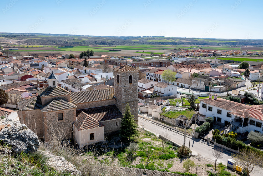Panoramic view of Fuentidueña de Tajo. A municipality in Spain, in the province of Segovia