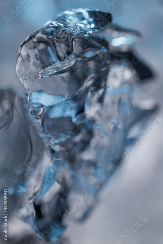 Cold ice in closeup