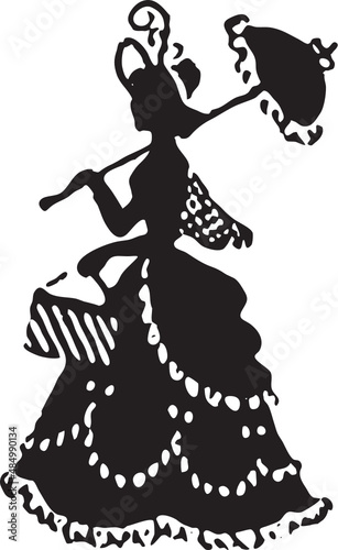 Victorian Woman Silhouette