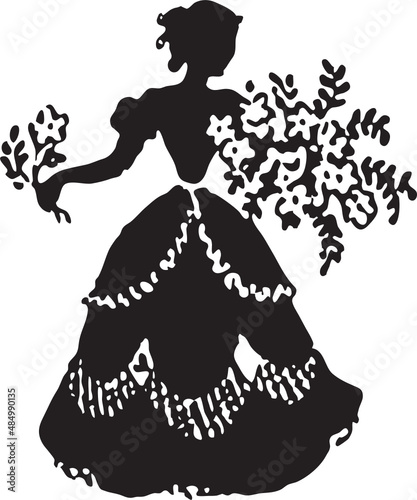 Victorian Woman Silhouette