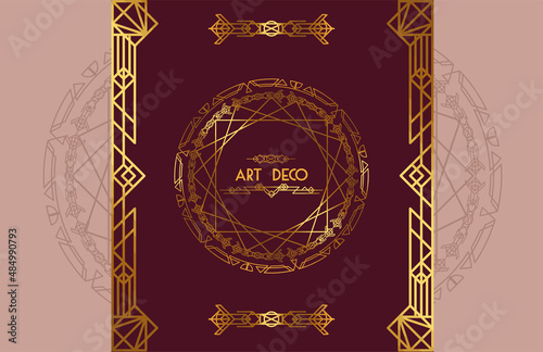 art deco golden lettering
