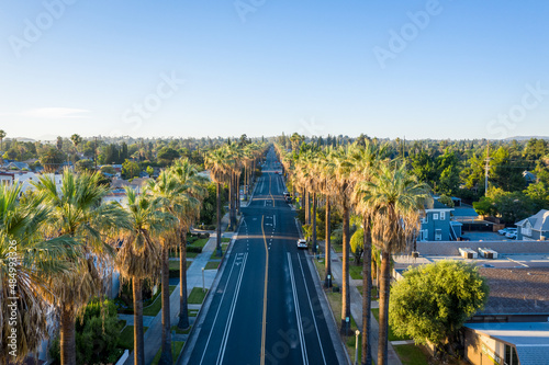 Aerial view of empty Southern California street © Steve