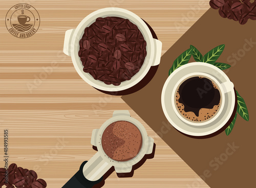 coffee shop seal and grains