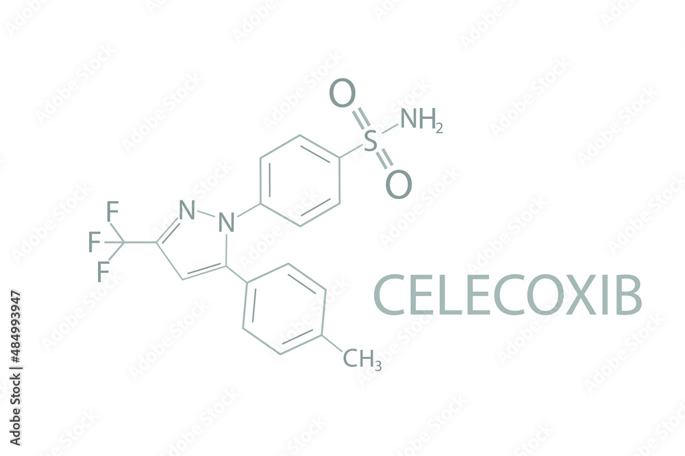 Celecoxib molecular skeletal chemical formula.	