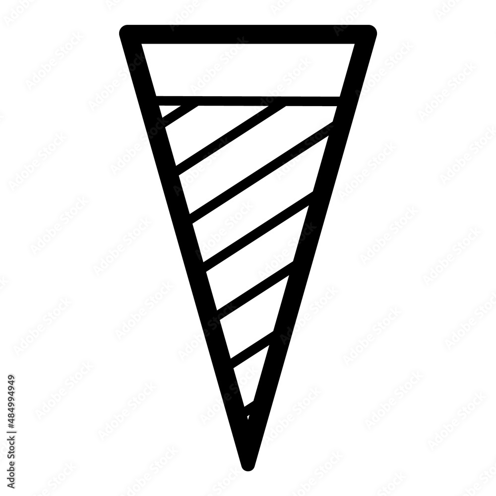 Ice Cream Cone Flat Icon Isolated On White Background Ice Cream Cone Flat Icon Isolated On White Background
