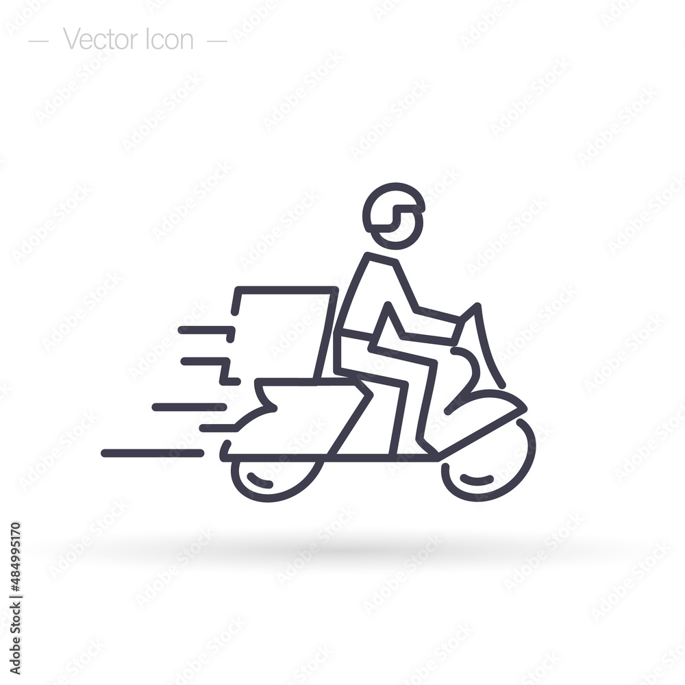 Motorcycle shipping fast delivery. Courier Service Scooter. Isolated vector illustration. Motorcycle shipping fast delivery. Courier Service Scooter. Isolated vector illustration.