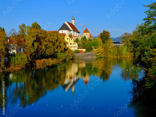 ドイツの街並み、河沿いの風景