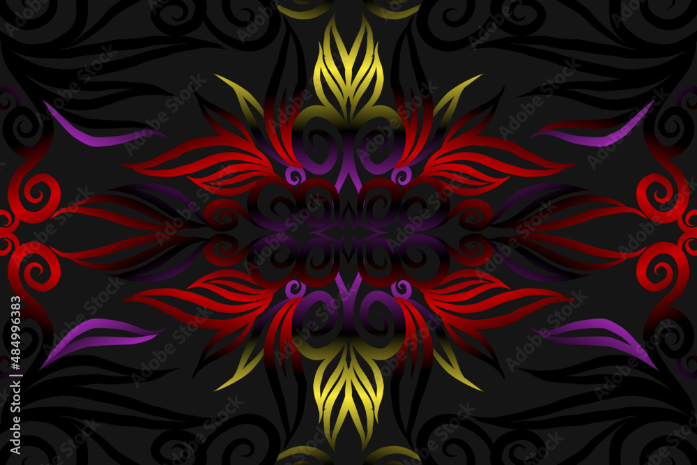 seamless colourful caleidoscope gradient flower art pattern of indonesian traditional tenun batik ethnic dayak ornament for wallpaper ads background sticker or clothing seamless colourful caleidoscope gradient flower art pattern of indonesian traditional tenun batik ethnic dayak ornament for wallpaper ads background sticker or clothing