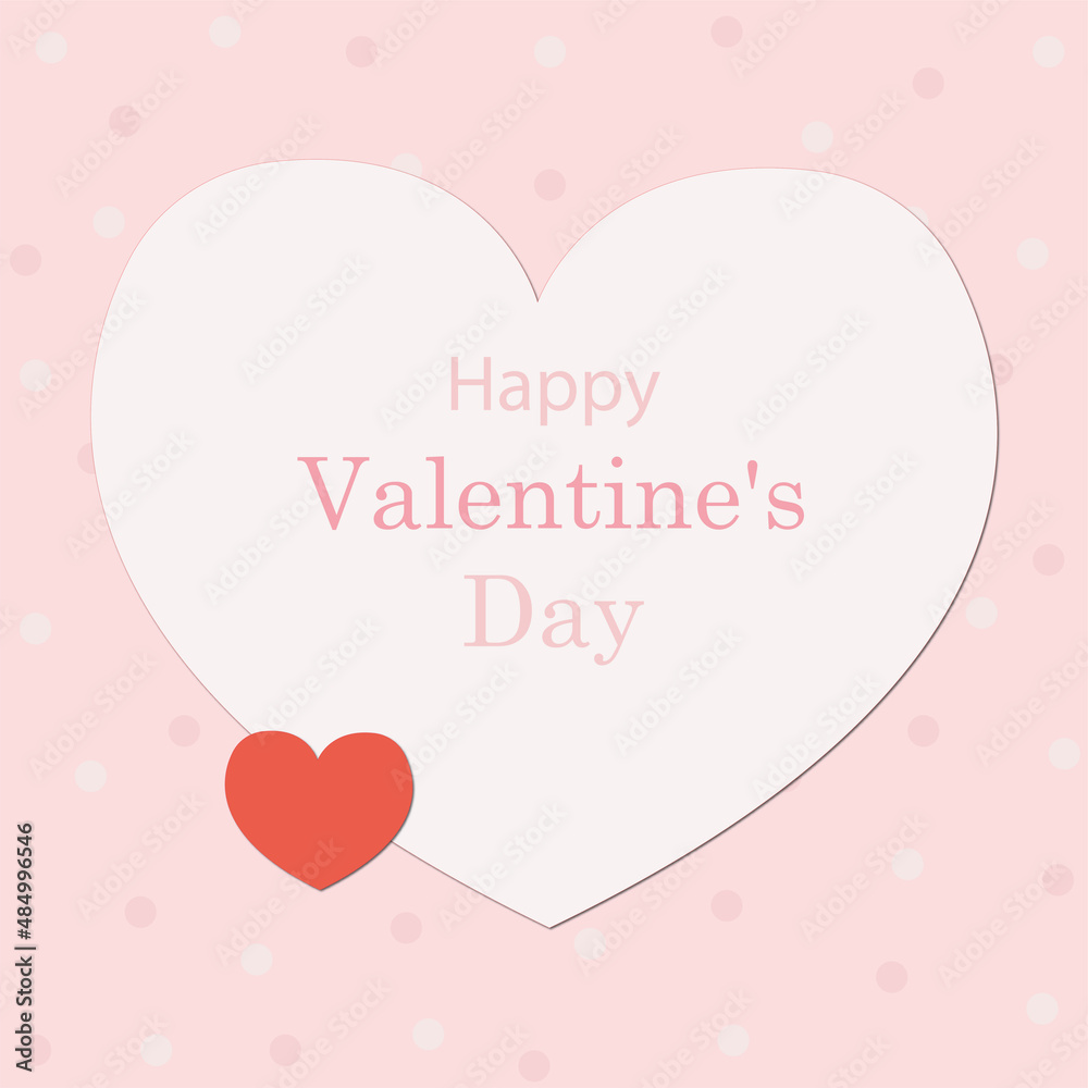 Greeting card for Valentine's Day. Heart on a gentle festive pink background with circles.