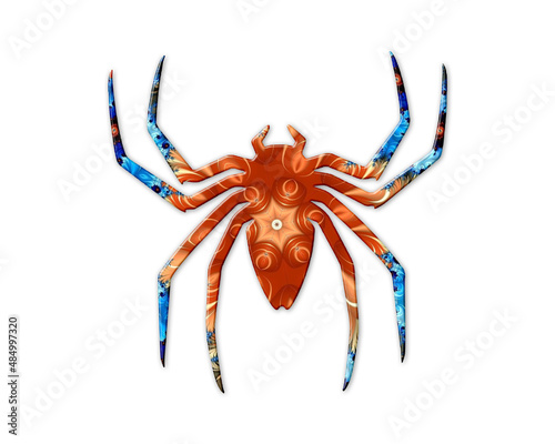 Spider Arachnid symbol Mandala psychedelic icon chromatic logo illustration
