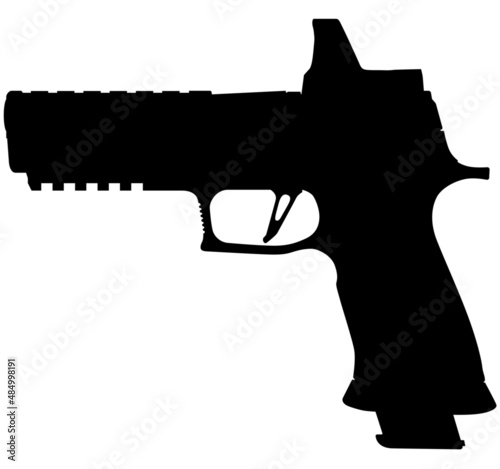 P320 MAX 9 mm handgun, pistols for police and army, special forces. Realistic silhouette