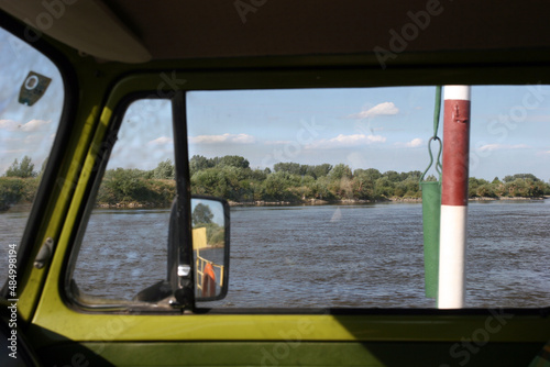 View of the Vistula (Wisla) River from the Volkswagen T2 Westfalia, Poland photo