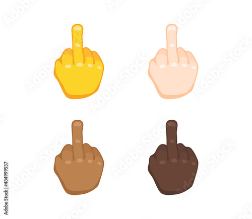 Middle finger emoji gesture vector isolated icon illustration. Middle finger gesture icon