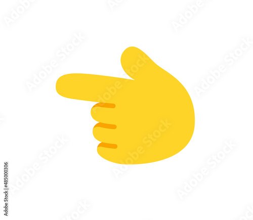 Backhand index pointing left vector flat icon. Isolated index finger emoji illustration