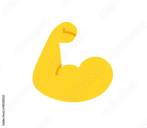 Biceps vector flat icon. Isolated flexed biceps hand emoji emoji illustration