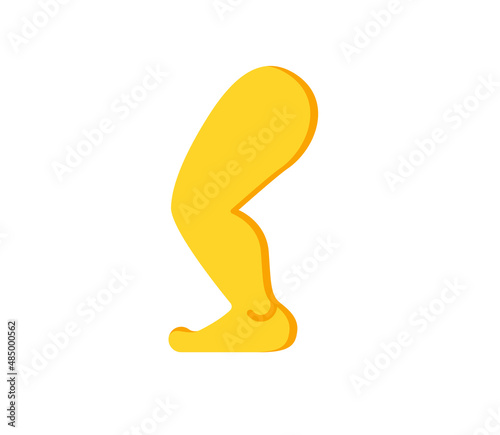 Leg vector flat icon. Isolated human anatomy leg emoji illustration
