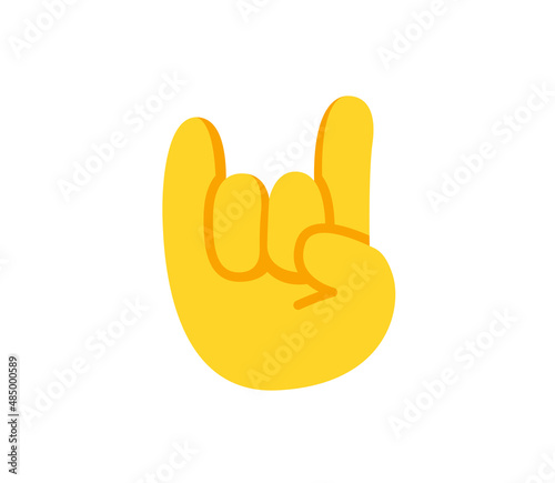 Sign of the Horns Emoji Gesture. Rock emoticon gesture