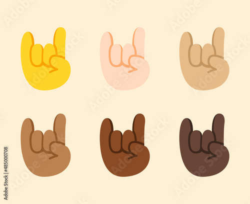 Sign of the Horns Gesture Icon. Sign of the Horns hand emoji. Sign of the Horns sign. All skin tone gesture emoji