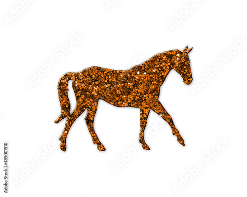 Horse Animal symbol Golden icon Gold Glitters logo illustration