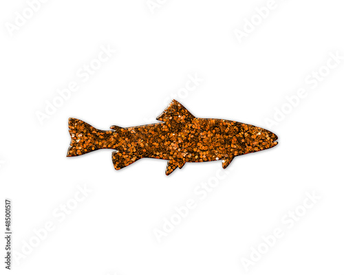 fish animal symbol Golden icon Gold Glitters logo illustration