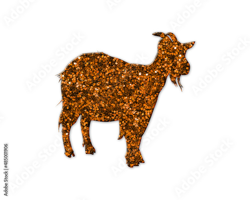 Goat Animal symbol Golden icon Gold Glitters logo illustration