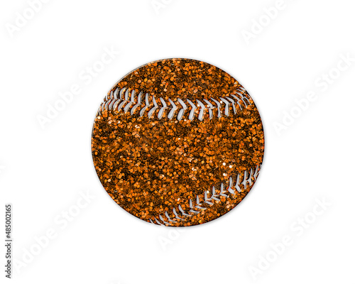 Baseball Sports ball symbol Golden icon Gold Glitters logo illustration