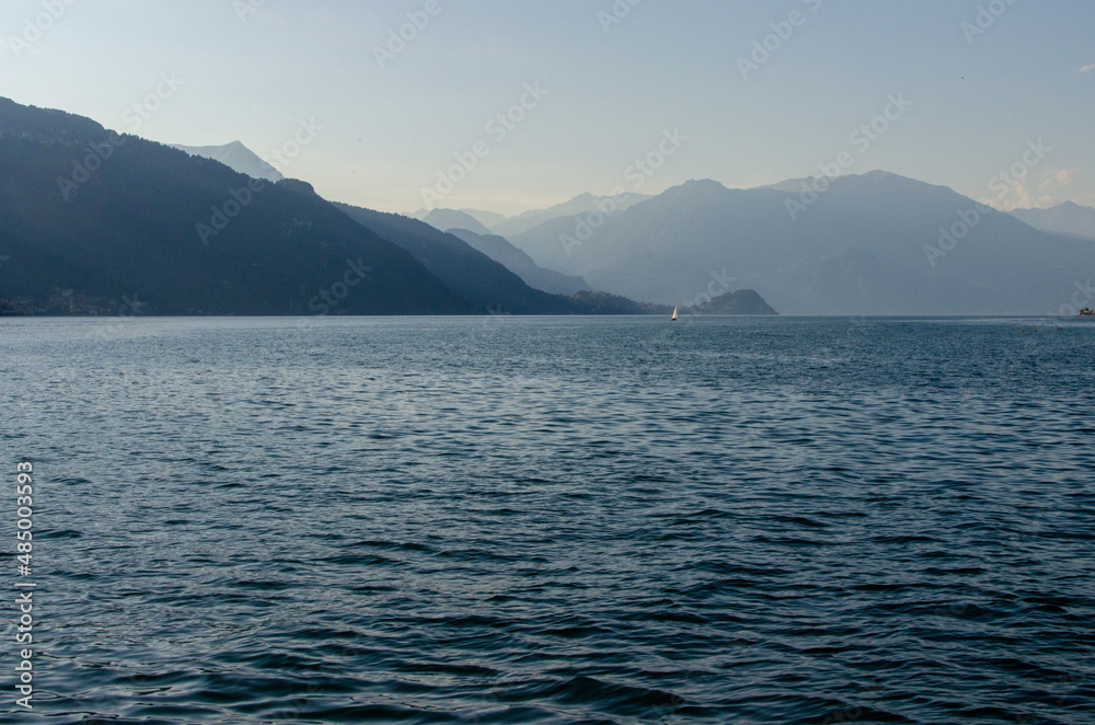 Sea landscape near Town Como Italy