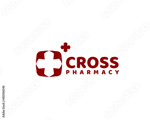 arrow cross pharmacy logo. Medical hospital logo. Vector illustration