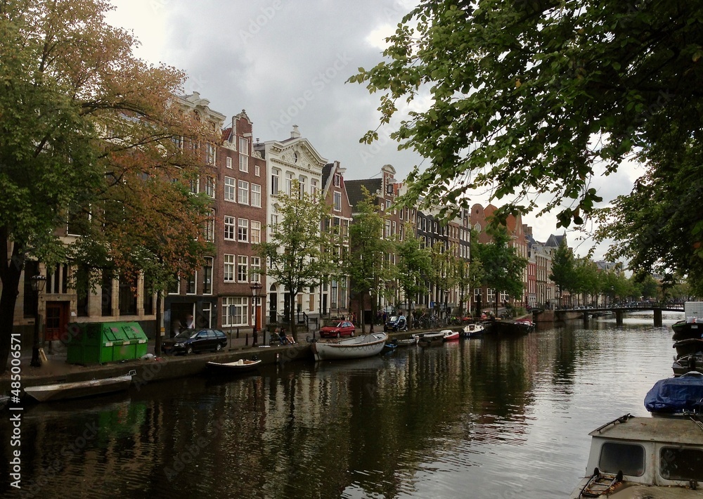 Amsterdam canal and townhouses