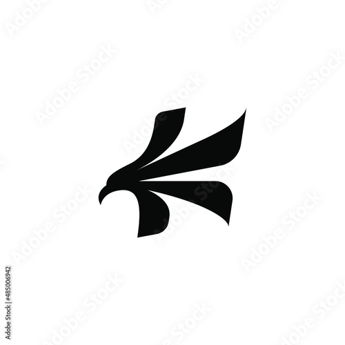 letter K initial eagle logo. Eagle head silhouette logo