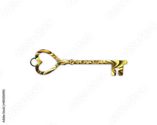 Vintage Retro Key symbol Golden Crispy icon logo illustration © SunFrot