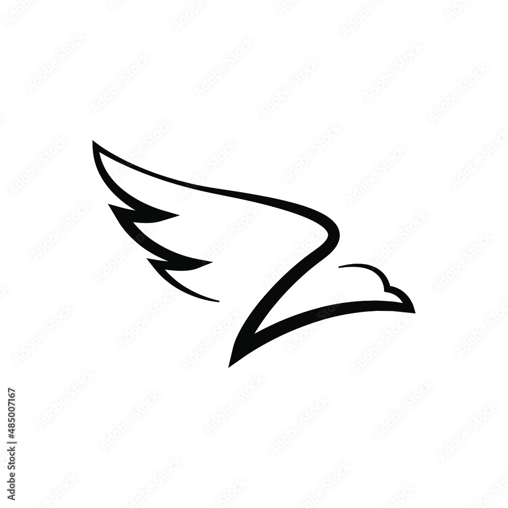 abstract outline flying eagle logo design. Eagle silhouette outline logo abstract outline flying eagle logo design. Eagle silhouette outline logo