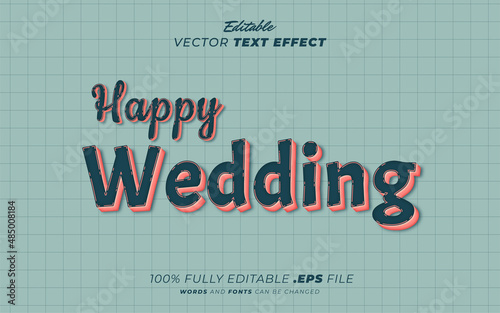 Happy wedding text style effect