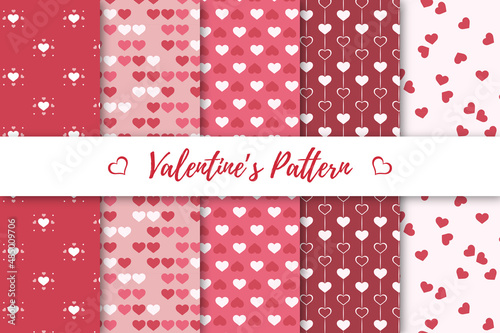 Flat valentine's pattern collection Free Vector