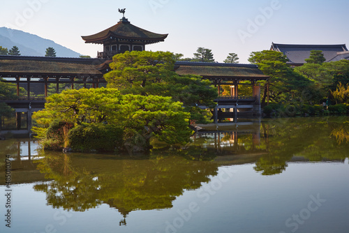The Taihei-kaku is Hashidono (covered bridge) in the garden of Heian-jingu Shrine. Kyoto. Japan © Serg Zastavkin