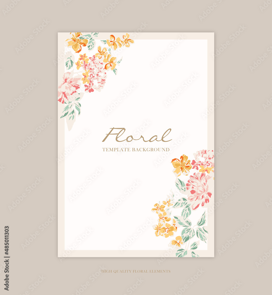Floral element background template Free Vector