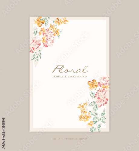 Floral element background template Free Vector