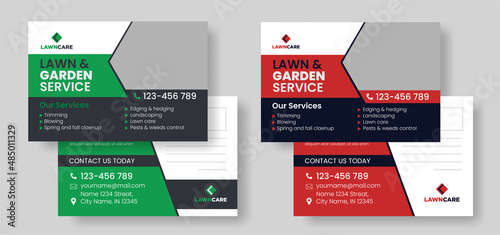 Creative corporate business Modern postcard EDDM design template,landscaping lawn care postcard, best lawn care Service postcard flyer template,cleaning lawn mowing garden postcard flyer poster