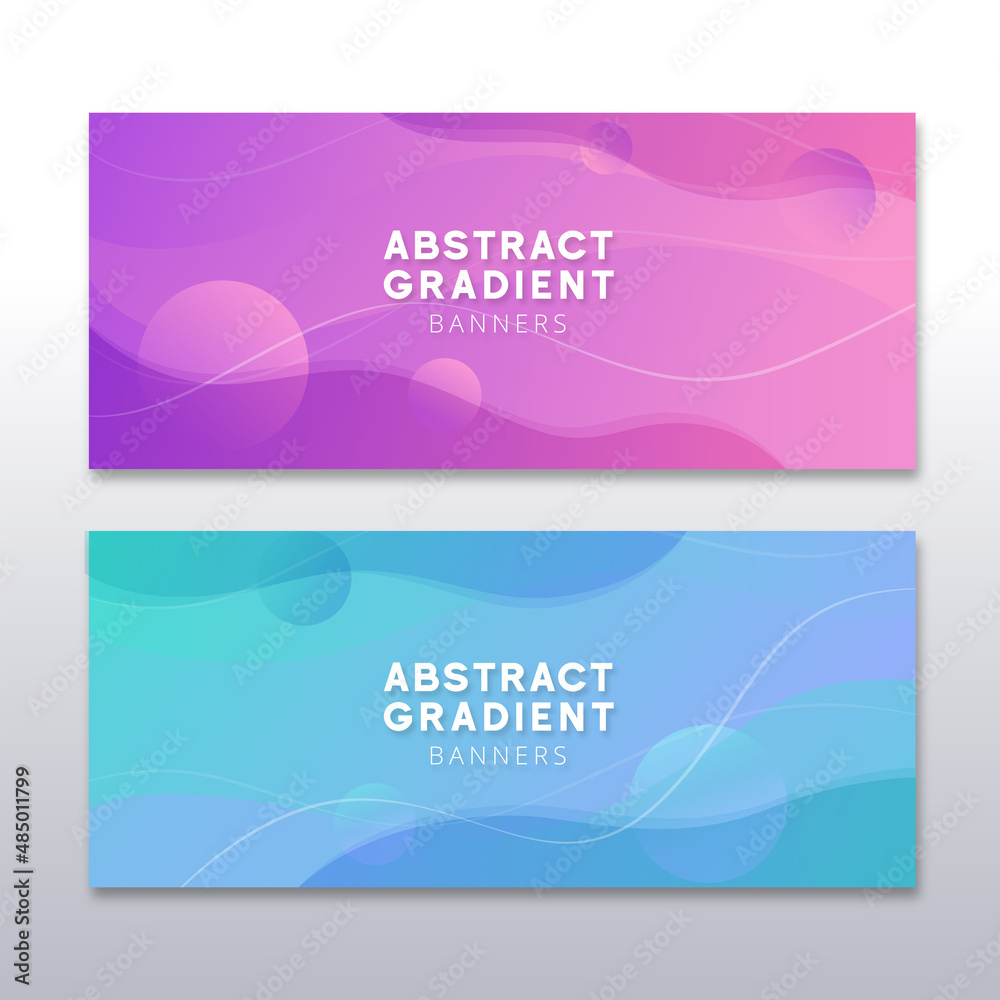 Flat abstract gradient banner template Free Vector
