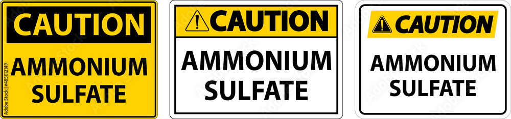 Caution Ammonium Sulfate Symbol Sign On White Background Caution Ammonium Sulfate Symbol Sign On White Background