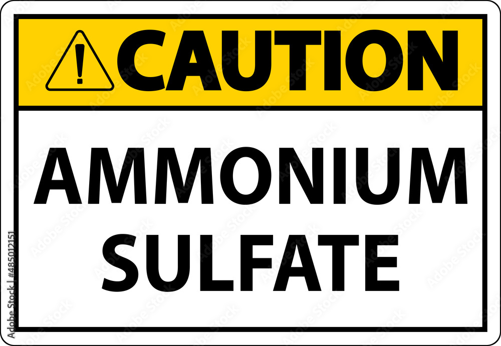 Fototapeta premium Caution Ammonium Sulfate Symbol Sign On White Background