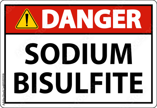 Chemical Danger Sign Sodium Bisulfite Label